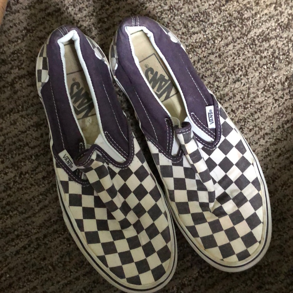 Checkered slip on vans